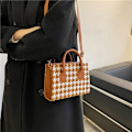 Miniatyrbillede 1 af 3: Dames ternet tas messenger tas kleine vierkante tas dames wollen doek