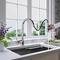 Miniatyrbillede 1 af 5: Køkkenhane 360° drejelig tud 3 spraytilstande enkeltgrebsmixer krom vask