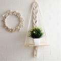Miniatyrbild 7 av 8: Macrame väggdekoration i trä, boho väggdekoration gobeläng växtkruka