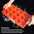 Miniatyrbild 3 av 5: (15 håligheter, rött tegel) mini silikon Madeleine form set med 2, non-stick Madeleine form choklad muffin form Madeleine Mousse