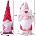 Miniatyrbillede 2 af 5: Valentinsdag Hjerte Faceless Dværg Rudolph Ornament