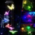 Miniatyrbillede 6 af 6: LED Solcellelampe Farverig Sommerfuglelampe Vandtæt Udendørs Havebelysning