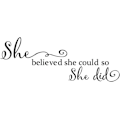 Miniatyrbild 1 av 5: Utskuren separata bokstäver \"She Believed She Could So She Did\" - väggdekal, in