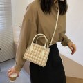 Miniatyrbilde 2 av 3: Kvinners rutete veske liten firkantet ullveske messenger bag