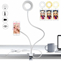 Miniatyrbillede 1 af 8: Led selfie lys med mobilholder, 3 lystilstande og 10 lysstyrkeniveauer LED