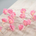 Miniatyrbild 5 av 8: 1x 20 LED rosformade ljusslingor varmvitt batteridriven rosa