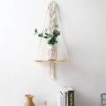 Miniatyrbild 2 av 8: Macrame väggdekoration i trä, boho väggdekoration gobeläng växtkruka