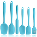Miniatyrbilde 1 av 5: Silikon Spatelsett - 6-delt Non-Stick Gummispatel med Rustfritt Stålkjerne - Varmebestandig Spatel Kjøkkenredskapsett for Baking og Matlaging
