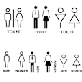 Miniatyrbillede 2 af 5: 19 x 14 cm personligt toiletskilt toiletskilt - normal - sort unisex