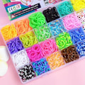 Miniatyrbild 4 av 5: Loom Ribbon Craft Kit, 1600+ färgglada gummiband startkit DIY Craft färgglada bandlåda
