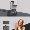 Miniatyrbild 7 av 8: Digital väckarklocka, bordklocka med natt LED datum röststyrning klocka trä
