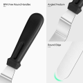 Miniatyrbilde 4 av 5: Offset Spatula Set med 3 med 6\" 8\" 10\" Blad, Rustfritt Stål Kakedekorering Ising Spatula, Set med 3 (Svart)