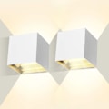 Miniatyrbillede 1 af 8: LED væglampe indendørs/udendørs 12W 2-delt udendørs væglampe 3000K LED