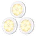 Miniatyrbild 1 av 4: 3-pack inomhus LED-rörelsesensorer, skåpsbelysning, batteridriven weißes Licht