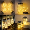 Miniatyrbillede 7 af 8: Solcellelampe, 4 stk. solcellelygte til syltetøjsglas, LED-solcellelygte, lanterne til syltetøjsglas