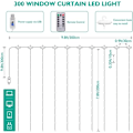Pikkukuva 8 / 8: LED-valoketju, valoverho 300 LEDiä USB lämmin valkoinen