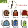 Miniatyrbild 3 av 5: Paket med 6 trädgårdshusfe dörr gnom dörr 2 mm tjock miniatyr älvdörr gnom dörr