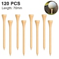 Miniatyrbillede 1 af 8: Golf tees bambus sæt, 120 stk., træfarve, 70 mm