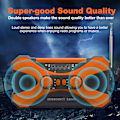 Miniatyrbillede 3 af 7: 10000mAh solcelledrevet nødradio med håndsving, med håndsvingstrømsgenerering, lommelygte, USB multifunktionsradio, orange orange