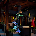 Pikkukuva 3 / 4: Aurinkotuuli Chime Dragonfly Mobile LED-valo Väriä vaihtava pihalle, puutarhaan,
