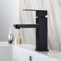 Miniatyrbillede 2 af 5: Bassin mixer 304 rustfrit stål sort bassin mixer varmt og koldt justerbar