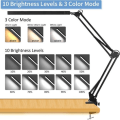 Miniatyrbillede 3 af 5: LED-skrivebordslampe 12W sammenklappelig bordlampe med klemme 10 lysstyrkeniveauer