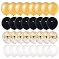 Miniatyrbillede 2 af 8: Sorte guld balloner, 60 stk. sorte guld hvide balloner, fødselsdagsdekoration