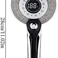 Miniatyrbillede 3 af 5: LED brusehoved, 3 farver LED brusehoved temperaturkontrol håndbruser med digital temperatur