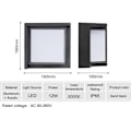 Pikkukuva 5 / 5: 12W moderni LED-ulkoseinävalaisin vedenpitävä IP65 / alumiini +