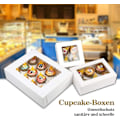 Pikkukuva 2 / 5: 10 kpl valkoisia 4-reikäisiä cupcake-laatikoita, 16 x 16 x 7,6 cm (6,3 x 6,3 x 3)
