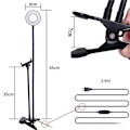 Miniatyrbillede 4 af 8: Concept 2 i 1 LED Selfie ring lys bordmontering lys iPhone Holder med