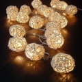 Miniatyrbilde 6 av 7: Rattan-eventyrlys solvarm hvit, 20 LEDS 5M 8 moduser utendørs eventyrlys