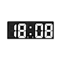 Miniatyrbillede 1 af 4: Stor intelligent digital vægklokke APP-styring med snooze-funktion - sort skal og hvidt lys