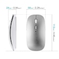 Miniatyrbillede 2 af 7: Bluetooth-mus til bærbar computer/iPad/iPhone/Mac (iOS 13.1.2 og nyere) - space silver space silver