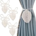 Miniatyrbild 3 av 8: 4-pack Boho-blad gardinupphängningar i bomull, macramé