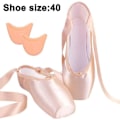 Miniatyrbillede 2 af 5: Ballet Pointe sko til kvinder med tåbeskyttelse, hudfarvet, 25