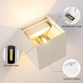 Miniatyrbild 3 av 8: LED-vägglampa inomhus/utomhus 12W 2-delad utomhusvägglampa 3000K LED