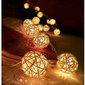 Miniatyrbilde 5 av 7: Rattan-eventyrlys solvarm hvit, 20 LEDS 5M 8 moduser utendørs eventyrlys