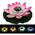 Miniatyrbillede 1 af 7: LED Solar Lotus Lampe 7 RGB Dam Lys Have Lamper Flydende Lotus