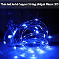 Miniatyrbild 1 av 6: Blå LED-slingljus batteridrivna 50 mikro LED-slingljus