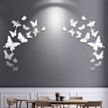 Miniatyrbilde 3 av 7: 14 stk Butterfly Combination 3D Speil Vegg Klistremerker Hjemmedekor DIY