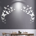 Miniatyrbillede 3 af 7: 14 stk. Butterfly Kombination 3D Spejl Vægklistermærker Hjem Indretning DIY
