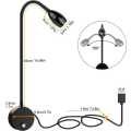 Miniatyrbillede 2 af 5: ERAY Vægmonteret Læselampe, LED Sengelampe, Touch Switch, Fokuserbar, 3 W
