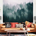 Miniatyrbild 5 av 5: Tapestry Forest Green, Dimmig Väggduk Forest för Sovrum, Tapestries