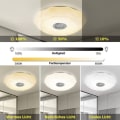 Miniatyrbilde 4 av 6: LED-taklampe dimbar med Bluetooth-høyttaler, fjernkontroll