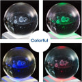 Miniatyrbillede 8 af 8: Solsystem krystalkugle 80mm solsystem med touch switch LED lysbase