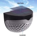 Miniatyrbilde 6 av 7: LED solcelle gjerdestolpe lys, halvsirkel design, vegg