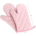 Miniatyrbild 2 av 4: 2 st kökshandskar i polyester-bomull, värmebeständiga ugnshandskar för mikrovågsugn grill -Rosa-