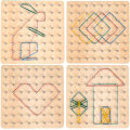 Miniatyrbilde 3 av 5: Geobrett i tre, geometrisk brett, Montessori-leketøy i tre for barn, inspirer d