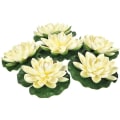 Miniatyrbillede 1 af 7: 6 stk. kunstige flydende skumlotusblomster med åkandeblade